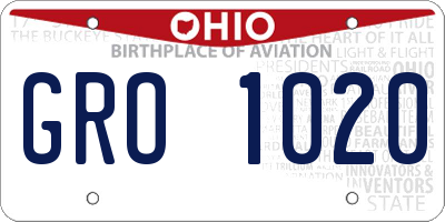 OH license plate GRO1020