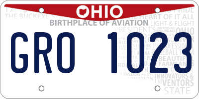 OH license plate GRO1023