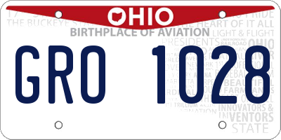 OH license plate GRO1028
