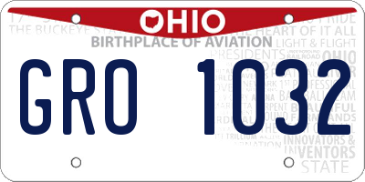 OH license plate GRO1032
