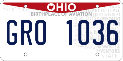 OH license plate GRO1036