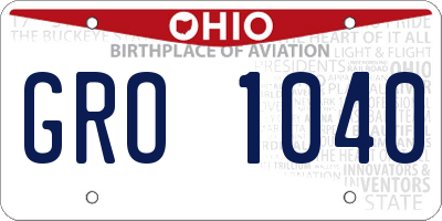 OH license plate GRO1040