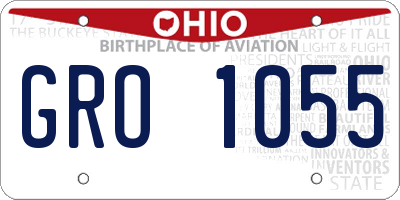 OH license plate GRO1055