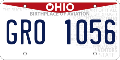 OH license plate GRO1056