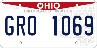 OH license plate GRO1069