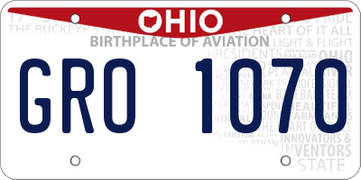 OH license plate GRO1070