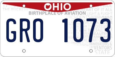 OH license plate GRO1073
