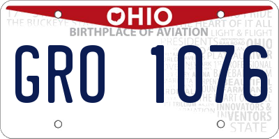 OH license plate GRO1076