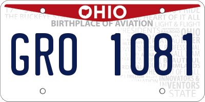 OH license plate GRO1081