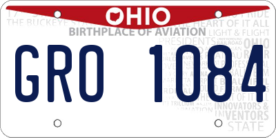 OH license plate GRO1084