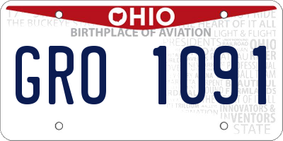 OH license plate GRO1091