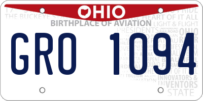 OH license plate GRO1094