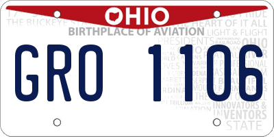 OH license plate GRO1106