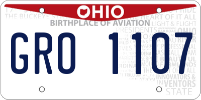 OH license plate GRO1107