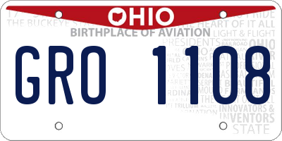 OH license plate GRO1108