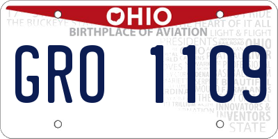 OH license plate GRO1109