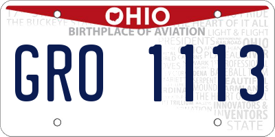 OH license plate GRO1113
