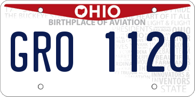 OH license plate GRO1120