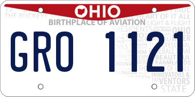 OH license plate GRO1121