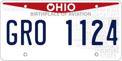OH license plate GRO1124