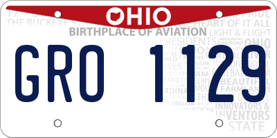 OH license plate GRO1129