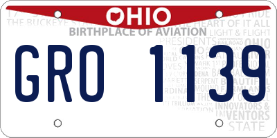 OH license plate GRO1139