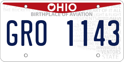 OH license plate GRO1143
