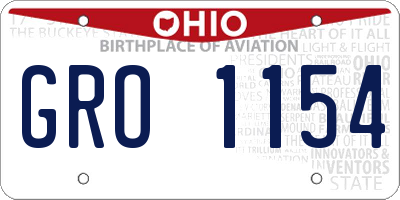 OH license plate GRO1154