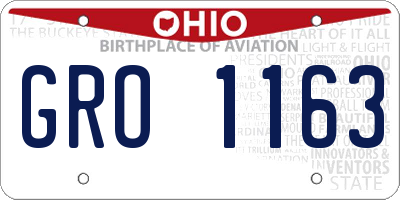 OH license plate GRO1163