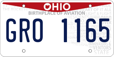 OH license plate GRO1165
