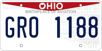 OH license plate GRO1188