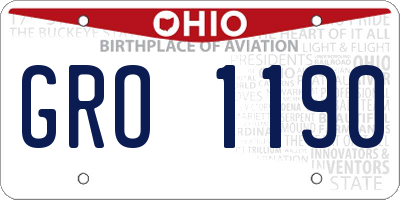 OH license plate GRO1190