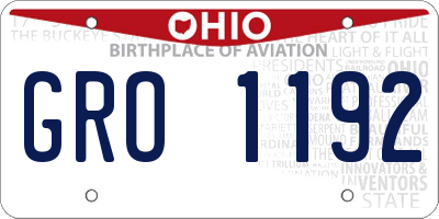 OH license plate GRO1192