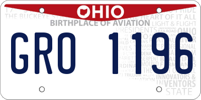 OH license plate GRO1196