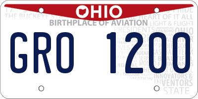 OH license plate GRO1200