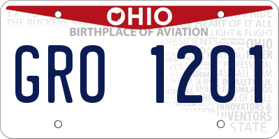 OH license plate GRO1201