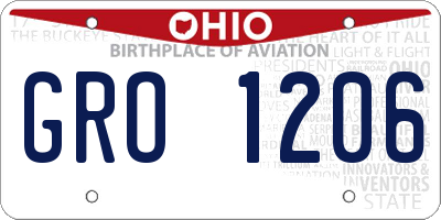 OH license plate GRO1206
