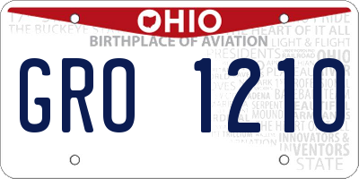 OH license plate GRO1210