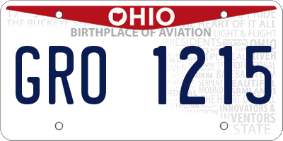 OH license plate GRO1215