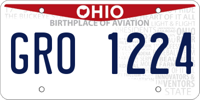 OH license plate GRO1224