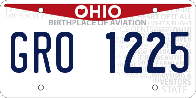 OH license plate GRO1225