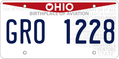 OH license plate GRO1228