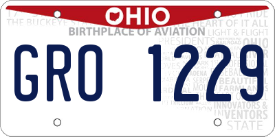 OH license plate GRO1229