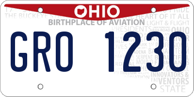 OH license plate GRO1230