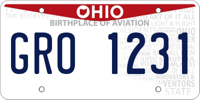 OH license plate GRO1231