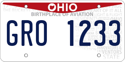 OH license plate GRO1233