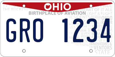 OH license plate GRO1234