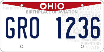 OH license plate GRO1236