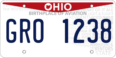 OH license plate GRO1238