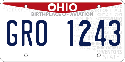 OH license plate GRO1243